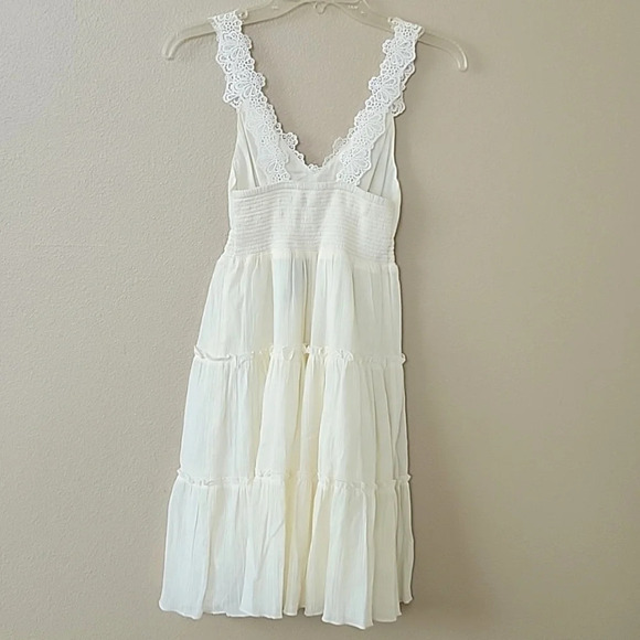 Express Off White Tiered Crochet Lace Strap Dress - Size XS - Picture 6 of 10